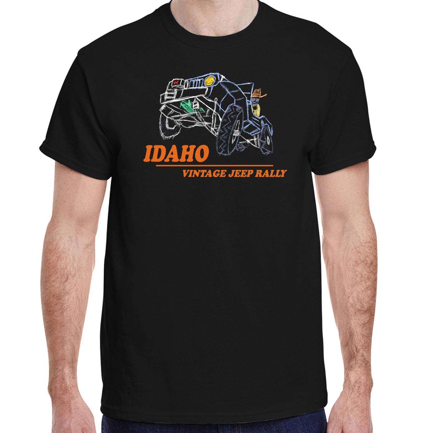 Idaho Vintage Jeep Rally Drawing T-Shirt