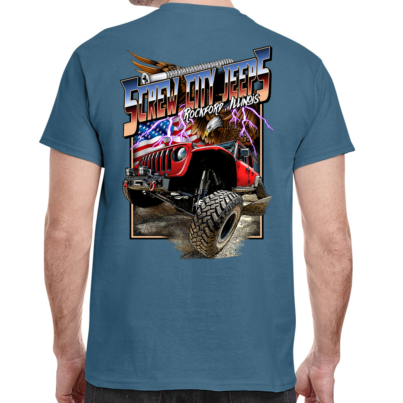 Screw City Jeeps Ultra American T-Shirt