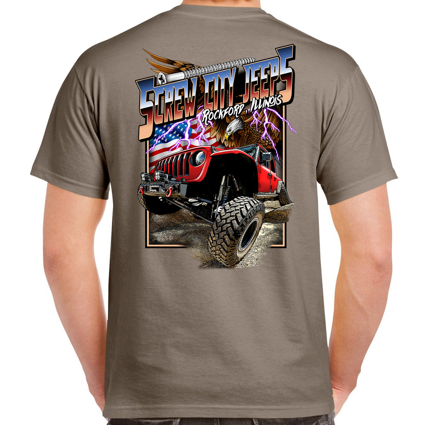 Screw City Jeeps Ultra American T-Shirt