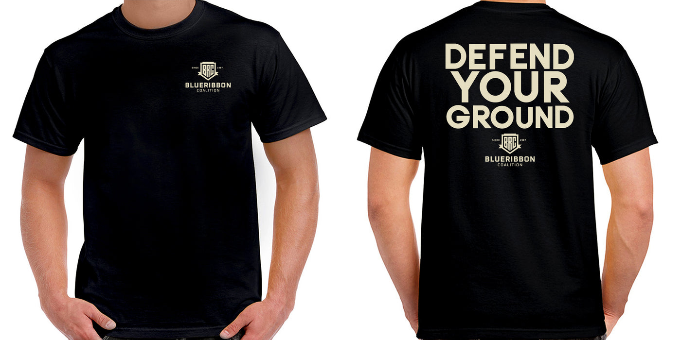 BlueRibbon Coalition DEFEND YOUR GROUND Black T-shirt