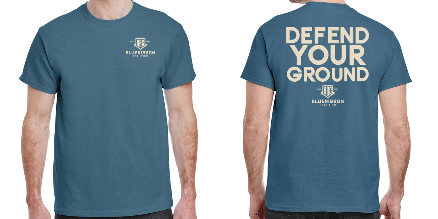 BlueRibbon Coalition DEFEND YOUR GROUND Blue T-shirt